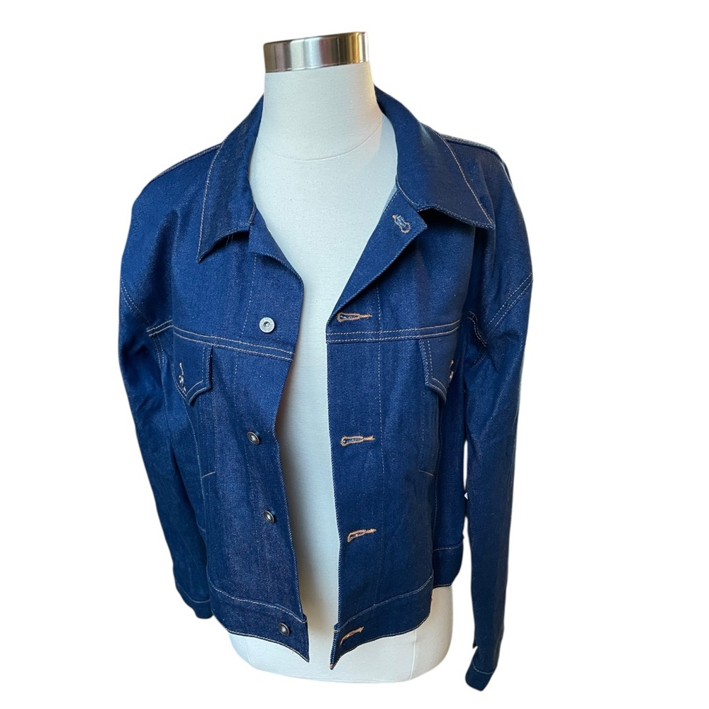 NEW Etica Chelsey Oversized Crop Jean Denim Jacket - Size Large